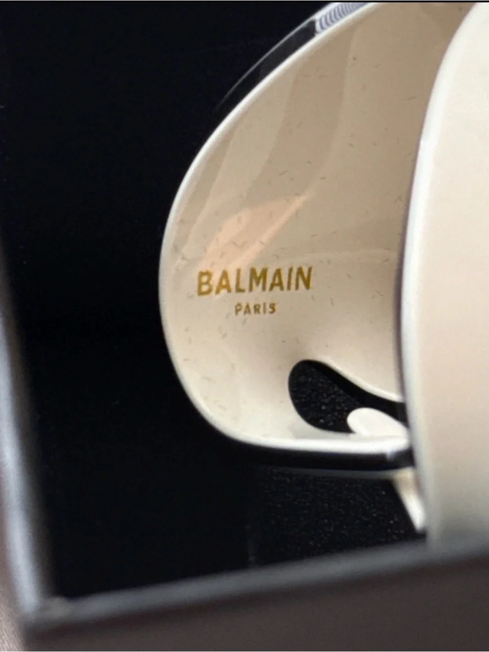 Balmain Mini Cream Hair Claw with 18K Gold Logo